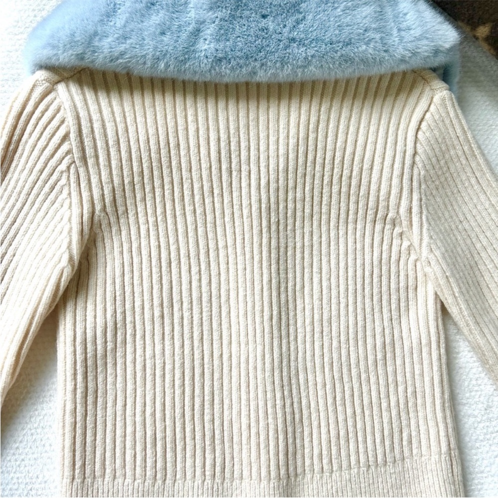 Zara Cream Ribbed Cardigan - Picture 7 of 7